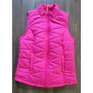 Red Camel Hot Pink Puffer Quilted Full Zip Vest Girls Youth M